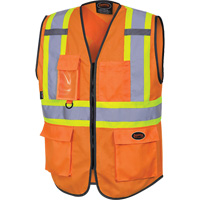 6958 Zipper Front Safety Vest, High Visibility Orange, Small, Polyester Rock Safety Industrial Ltd