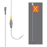 Safety Whip&reg; All-Weather Super-Duty Warning Whips with Constant LED Light, Spring Mount, 5' High, Orange with Reflective Rock Safety Industrial Ltd