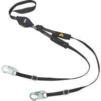 Longe utilitaire &agrave; amortisseur d'&eacute;nergie V-Series, 6', Point d'ancrage &agrave; Crochet mousqueton, Crochet mousqueton aux jambes, Nylon Rock Safety Industrial Ltd