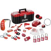 Trousse de cadenassage avec cadenas en thermoplastique de qualit&eacute; sup&eacute;rieure Zenex, Ensemble &eacute;lectrique/Vanne, 27 composants compris Rock Safety Industrial Ltd