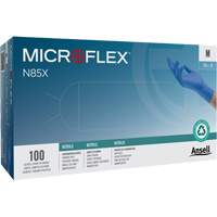 Gants Microflex N85, T-petit, Nitrile, 3,5 mils, Sans poudre, Bleu, Classe 2 Rock Safety Industrial Ltd