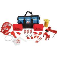 Trousse de cadenassage et d&eacute;tiquetage avec cadenas de s&eacute;curit&eacute; en nylon dans un sac de sport, Ensemble &eacute;lectrique/Vanne, 31 composants compris Rock Safety Industrial Ltd