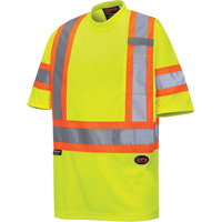 6971 Bird's-Eye Safety T-Shirt, Polyester, X-Small, High Visibility Lime-Yellow Rock Safety Industrial Ltd