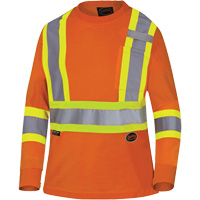 6968 Bird's-Eye Women's Safety T-Shirt, Polyester, X-Small, High Visibility Orange Rock Safety Industrial Ltd
