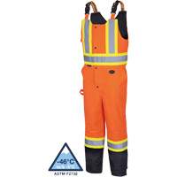5040BB Waterproof Quilted Bib Pants, Polyester, X-Small, Black/High Visibility Orange Rock Safety Industrial Ltd