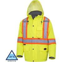 5031 Manteau de s&eacute;curit&eacute; matelass&eacute; imperm&eacute;able, Jaune lime haute visibilit&eacute;, Petit Rock Safety Industrial Ltd