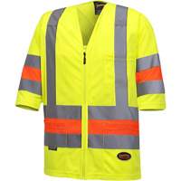 6019 Short-Sleeved Quebec Traffic Control Shirt, Polyester, X-Small, High Visibility Lime-Yellow Rock Safety Industrial Ltd