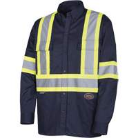 4414 Button-Down Work Shirt, Poly-Cotton, Small, Navy Blue Rock Safety Industrial Ltd