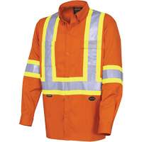 4441 Ultra-Cool Long-Sleeved Safety Shirt, Cotton, Small, High Visibility Orange Rock Safety Industrial Ltd