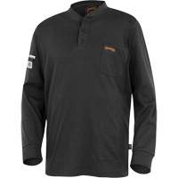 332 Chandail Henley en tricot interlock ignifuge, Petit, Noir Rock Safety Industrial Ltd