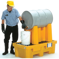 Syst&egrave;me de confinement Ultra-Drum pour 1 baril avec drain, 52" lo x 29" la x 49,5" ha, 750 gal. US Capacit&eacute; Rock Safety Industrial Ltd