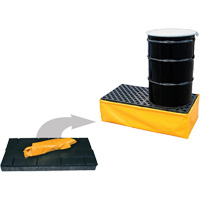2-Drum Flexible Ultra-Spill Pallet&reg;, 66 US gal. Spill Capacity, 48" x 24" x 14" Rock Safety Industrial Ltd