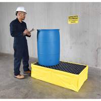 2-Drum Flexible Ultra-Spill Pallet&reg;, 66 US gal. Spill Capacity, 48" x 24" x 14" Rock Safety Industrial Ltd