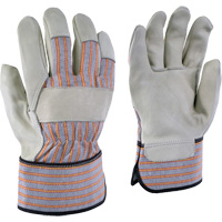 Gants de travail ray&eacute;s 24-61, T-petit, Paume en Cuir fleur de vache Rock Safety Industrial Ltd