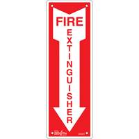 Enseigne Fire Extinguisher, 12" x 4", Aluminium, Anglais avec pictogramme Rock Safety Industrial Ltd