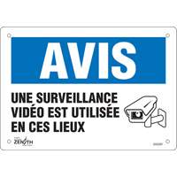 Enseigne  Surveillance vid&eacute;o , 7" x 10", Plastique, Français avec pictogramme Rock Safety Industrial Ltd