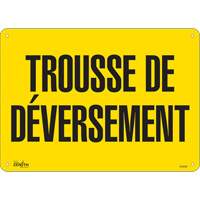 Enseigne  Trousse de d&eacute;versement , 10" x 14", Plastique, Français Rock Safety Industrial Ltd