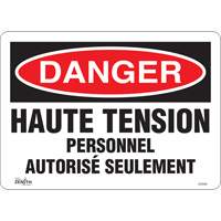 Enseigne  Haute tension , 10" x 14", Vinyle, Français Rock Safety Industrial Ltd