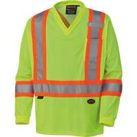 6985 Traffic Micro Mesh Long-Sleeved Safety Shirt, Small, High Visibility Lime-Yellow Rock Safety Industrial Ltd