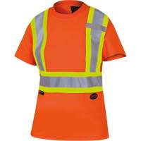6948 Women's Bird's-Eye Safety T-Shirt, Polyester, X-Small, High Visibility Orange Rock Safety Industrial Ltd
