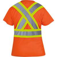 6948 Women's Bird's-Eye Safety T-Shirt, Polyester, X-Small, High Visibility Orange Rock Safety Industrial Ltd