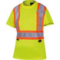 6949 Women's Bird's-Eye Safety T-Shirt, Polyester, X-Small, High Visibility Lime-Yellow Rock Safety Industrial Ltd