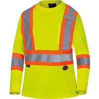 6969 Women's Bird's-Eye Long-Sleeved Safety Shirt, Polyester, X-Small, High Visibility Lime-Yellow Rock Safety Industrial Ltd