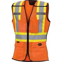 486 Women's High-Visibility Safety Tear-Away Vest, High Visibility Orange, X-Small, Polyester Rock Safety Industrial Ltd