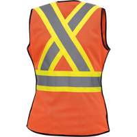 486 Women's High-Visibility Safety Tear-Away Vest, High Visibility Orange, X-Small, Polyester Rock Safety Industrial Ltd