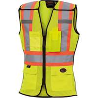 489 Women's High-Visibility Safety Tear-Away Vest, High Visibility Lime-Yellow, X-Small, Polyester Rock Safety Industrial Ltd