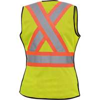 489 Women's High-Visibility Safety Tear-Away Vest, High Visibility Lime-Yellow, X-Small, Polyester Rock Safety Industrial Ltd