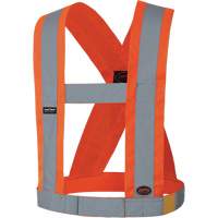 5491 High-Visibility 4" Wide Adjustable Safety Sash, Meets/Exceeds CSA Z96 Class 2 - Level 2, High Visibility Orange, Silver Reflective Colour, One Size Rock Safety Industrial Ltd