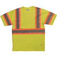 Chemise de s&eacute;curit&eacute; &agrave; manches courtes, Coton, T-petit, Jaune lime haute visibilit&eacute; Rock Safety Industrial Ltd