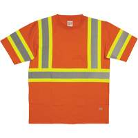 Chemise de s&eacute;curit&eacute; &agrave; manches courtes, Coton, T-petit, Orange haute visibilit&eacute; Rock Safety Industrial Ltd