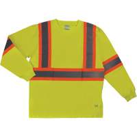 T-shirt de s&eacute;curit&eacute; &agrave; manches longues, Coton, T-petit, Jaune lime haute visibilit&eacute; Rock Safety Industrial Ltd