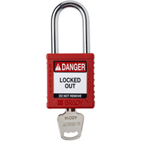 Cadenas de verrouillage Velocity, Rouge, Cl&eacute;s diff&eacute;rentes, Nylon, Largeur de 1-1/2" Rock Safety Industrial Ltd