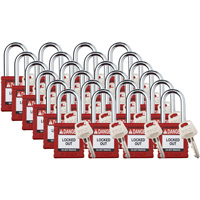 Cadenas de verrouillage Velocity, Rouge, Cl&eacute;s diff&eacute;rentes, Nylon, Largeur de 1-1/2" Rock Safety Industrial Ltd