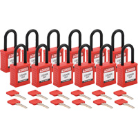 Cadenas de verrouillage Velocity, Rouge, Cl&eacute;s diff&eacute;rentes, Nylon, Largeur de 1-1/2" Rock Safety Industrial Ltd
