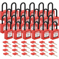Cadenas de verrouillage Velocity, Rouge, Cl&eacute;s diff&eacute;rentes, Nylon, Largeur de 1-1/2" Rock Safety Industrial Ltd