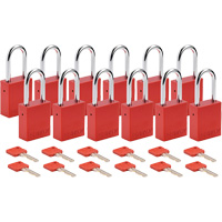 Cadenas de s&eacute;curit&eacute;, Cadenas de s&eacute;curit&eacute;, Cl&eacute;s diff&eacute;rentes, Aluminium, Largeur de 1-1/2" Rock Safety Industrial Ltd