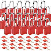 Cadenas de s&eacute;curit&eacute;, Cadenas de s&eacute;curit&eacute;, Cl&eacute;s diff&eacute;rentes, Aluminium, Largeur de 1-1/2" Rock Safety Industrial Ltd