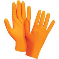 Heavyweight Tactile Grip Examination Gloves, Small, Nitrile, 8-mil, Powder-Free, Orange Rock Safety Industrial Ltd
