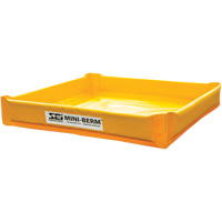 Berme de confinement compacte Mini-Berm en PVC jaune, Capacit&eacute; 34 gal. US, 3' la x 3' lo x 6" h Rock Safety Industrial Ltd
