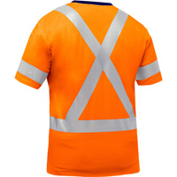 Chemise &agrave; manches courtes et X au dos Bisley, Poly-coton, Petit, Orange haute visibilit&eacute; Rock Safety Industrial Ltd