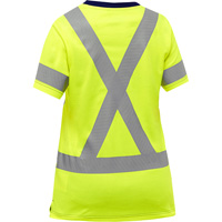 Chemise &agrave; manches courtes et X au dos Bisley pour femmes, Poly-coton, Petit, Jaune lime haute visibilit&eacute; Rock Safety Industrial Ltd