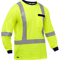 Chemise &agrave; manches longues et X au dos Bisley, Poly-coton, Petit, Jaune lime haute visibilit&eacute; Rock Safety Industrial Ltd