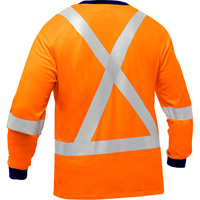 Chemise &agrave; manches longues et X au dos Bisley, Poly-coton, Petit, Orange haute visibilit&eacute; Rock Safety Industrial Ltd