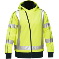 Coton ouat&eacute; doubl&eacute; de sherpa avec capuchon &agrave; fermeture &eacute;clair compl&egrave;te et X au dos Bisley pour femmes, Petit, Jaune lime haute visibilit&eacute; Rock Safety Industrial Ltd