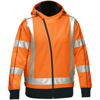 Coton ouat&eacute; doubl&eacute; de sherpa avec capuchon &agrave; fermeture &eacute;clair compl&egrave;te et X au dos Bisley pour femmes, Petit, Orange haute visibilit&eacute; Rock Safety Industrial Ltd