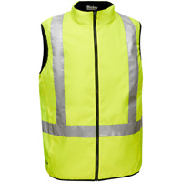 Bisley&reg; X-Back Reversible Puffer Vest, High Visibility Lime-Yellow, Small, Polyester Rock Safety Industrial Ltd
